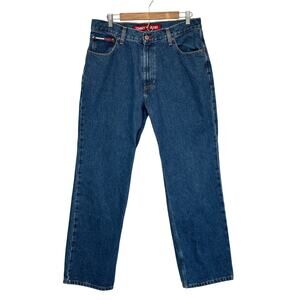 Vintage Tommy Men's Jeans Ditto 33/32 Relaxed Straight Leg Blokecore Y2K